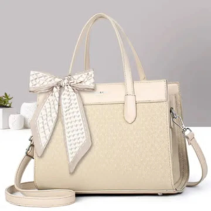 Sac à Main Rigide Bi-Matière avec Nœud Foulard Élégant – Amazone Chic